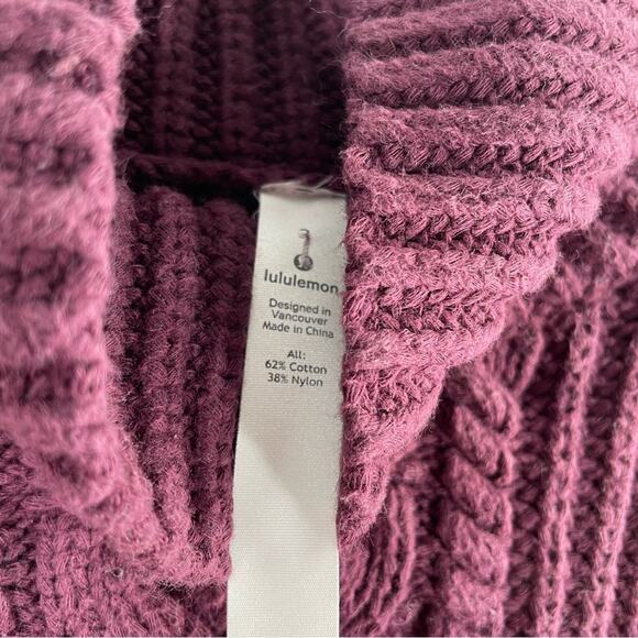 Lululemon Bring The Cozy Chunky Cable Knit Pullover Sweater 2 Dark Adobe - Picture 5 of 14